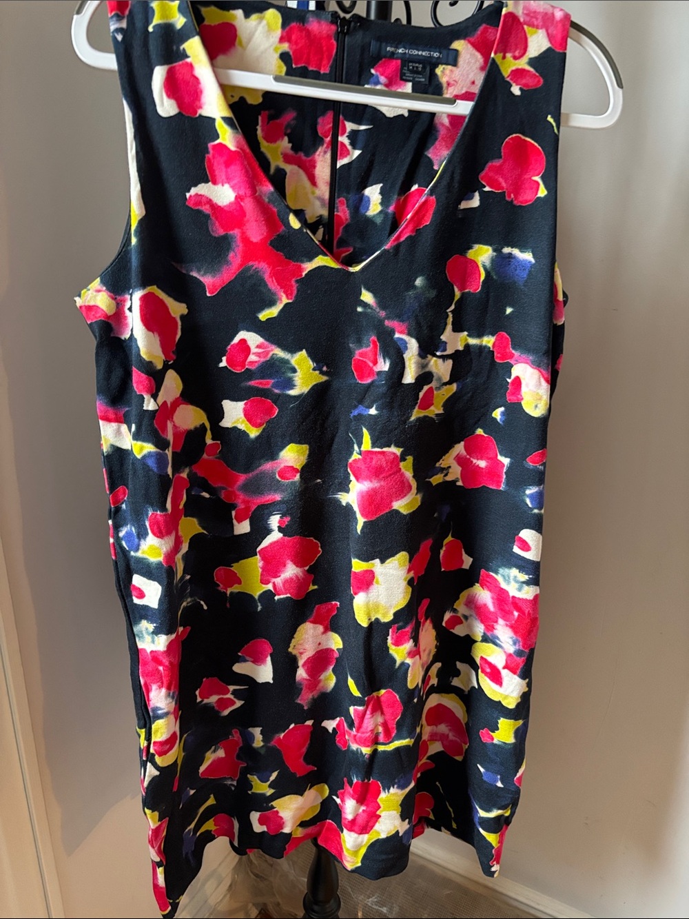 Bright Floral Sleeveless V-Neck Dress